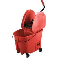 Ensemble de seau pour vadrouille et essoreuse WaveBrake, Pression vers le bas, 8,75 gal. US (35 pintes), Rouge Dufferin Supply