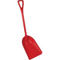 One-Piece Food Processing Shovel, 14" x 17" Blade, 42-1/2" Length, Plastic, Red Dufferin Supply
