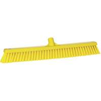 Combo Bristle Push Broom, Coarse/Fine Bristles, 24", Polyester, Yellow Dufferin Supply