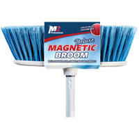 Flat Magnetic Indoor Broom with Handle, 48" Long Dufferin Supply