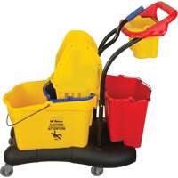 Multifunctional Mop Trolley, Down Press, 9.5 US Gal.(38 Quart), Yellow Dufferin Supply