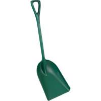 One-Piece Metal Detectable Shovel, 13-3/4" x 17" Blade, 42-1/2" Length, Plastic, Green Dufferin Supply
