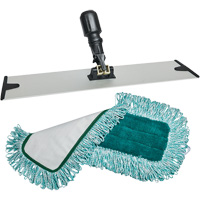 Dust Mop Pad & Frame, Hook and Loop Style, Polyester, 18" L x 5-3/4" W JP272 | Dufferin Supply