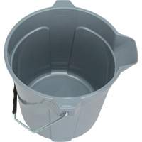 Round Bucket with Pouring Spout, 2.64 US Gal. (10.57 qt.) Capacity, Grey Dufferin Supply