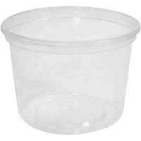 MicroGourmet 16 oz. Clear Deli Container without Lid, Plastic, Round Dufferin Supply