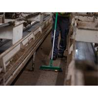 Push Broom Head, Fine/Stiff Bristles, 16-1/2", Polyester/Polypropylene, Green Dufferin Supply