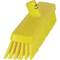 Push Broom Head, Fine/Stiff Bristles, 16-1/2", Polyester/Polypropylene, Yellow Dufferin Supply