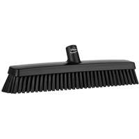 Push Broom Head, Fine/Stiff Bristles, 16-1/2", Polyester/Polypropylene, Black Dufferin Supply