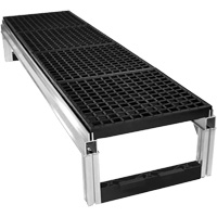 FOUNDATION Open Drainage Modular Aluminum Work Platform Kit, 18" W x 72" D, 400 lbs. Capacity, All-Welded Dufferin Supply