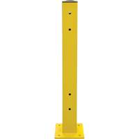 Poteau double pour barri&egrave;re de s&eacute;curit&eacute;, Acier, 5" lo x 44" h, Jaune s&eacute;curit&eacute; OSHA Dufferin Supply