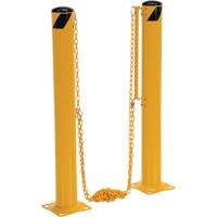 Dock Chain Barrier Bollard System, Steel, 42" H x 6-5/8" W, Yellow Dufferin Supply