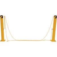 Dock Chain Barrier Bollard System, Steel, 42" H x 6-5/8" W, Yellow Dufferin Supply