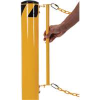 Dock Chain Barrier Bollard System, Steel, 42" H x 6-5/8" W, Yellow Dufferin Supply