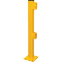 End Post for Light-Duty Guard Rails, Steel, 42" H, Safety Yellow Dufferin Supply