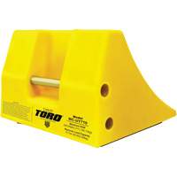 70 Ton Large Equipment Wheel Chock with Handle, Urethane, Yellow Dufferin Supply