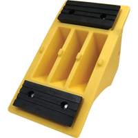 75 Ton Large Equipment Wheel Chock with Grip Pads, Urethane, Yellow Dufferin Supply