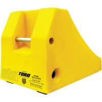 400 Ton Large Equipment Wheel Chock with Handle & Hole, Urethane, Yellow Dufferin Supply