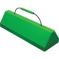 Checkers Safety SafeRay  Aircraft Wheel Chock with Cable Handle, Urethane, Fluorescent Green, 24" W x 8" D x 6" H Dufferin Supply