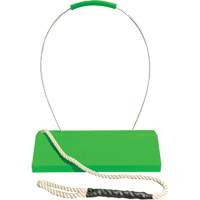 Checkers Safety SafeRay  Aircraft Wheel Chock with Loop Rope Ergonomic Handle, Urethane, Fluorescent Green, 24" W x 8" D x 6" H Dufferin Supply