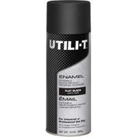 UTILI-T General Purpose Enamel Spray Paint, Black, Flat, 10 oz./283 g, Aerosol Can Dufferin Supply