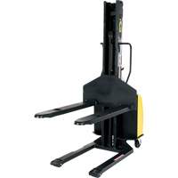 Narrow Mast Powered Lift Stacker, Electric Operated, 1500 lbs. Capacity, 63" Max Lift Dufferin Supply