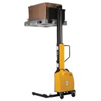 Narrow Mast Powered Lift Stacker, Electric Operated, 1500 lbs. Capacity, 98" Max Lift Dufferin Supply