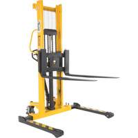 Manual Hydraulic Stacker, Hand Pump Operated, 2000 lbs. Capacity, 63" Max Lift Dufferin Supply