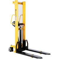 Manual Hydraulic Stacker, Hand Pump Operated, 2000 lbs. Capacity, 63" Max Lift Dufferin Supply
