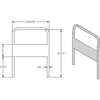 24" Chrome Handle for Platform Truck Dufferin Supply