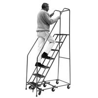 &eacute;chelles Pivotantes A/Roulettes Au Centre, 6 marches, Largeur de la marche 16", Hauteur de la plateforme 60", Acier Dufferin Supply