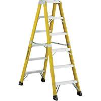 6600 Series Industrial Heavy-Duty 2-Way Stepladders, Fibreglass, 300 lbs. Capacity, 6' Dufferin Supply