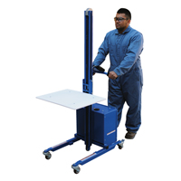 Quick Lift Platform Stacker, Electric Operated, 175 lbs. Capacity, 57" Max Lift Dufferin Supply