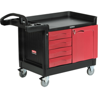 Trademaster Mobile Cabinets & Work Centres, 4 Drawers, 49" L x 26-1/4" W x 38" H, Black Dufferin Supply