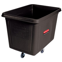 Chariot cubique, Plastique recycl&eacute; noir, 38" lo x 26" la x 28" h, Volume 8 pi³, Capacit&eacute; 300 lb Dufferin Supply