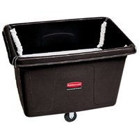 Chariot conteneur avec plateforme sur ressorts, Poly&eacute;thyl&egrave;ne, 44-1/16" lo x 31" la x 32-1/2" h, Volume 14 pi³, Capacit&eacute; 500 lb Dufferin Supply