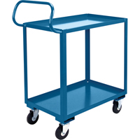 Chariot ergonomique &agrave; tablettes, 800 lb Capacit&eacute;, Acier, 20" la x 37" ha x 32" p, Bordure vers le haut Dufferin Supply