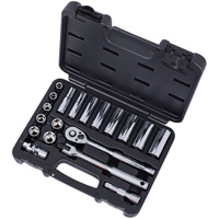 SAE Socket Set, 20 Pcs, 3/8" Drive Size, Deep Dufferin Supply