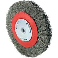 101F-2M Crimped Wire Brush, 6" Dia., 0.014" Fill, 1/2" - 2" Arbor Dufferin Supply