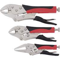 Cushion Grip Locking Plier Set, 6"/10"/7" Length, Curved Jaw/Long Nose Dufferin Supply