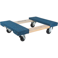 Carpeted Ends Hardwood Dolly, Wood Frame, 18" W x 24" L, 900 lbs. Capacity Dufferin Supply