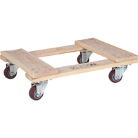 Hardwood Dolly, Polyurethane Wheels, 900 lbs. Capacity, 18" W x 24" D x 7" H Dufferin Supply