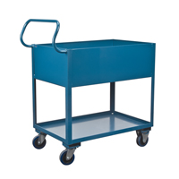Chariots de service &agrave; bordure profonde, 2 Tiers, 24" la x 47" h x 36" p, Capacit&eacute; 1200 lb Dufferin Supply