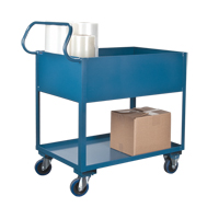 Chariots de service &agrave; bordure profonde, 2 Tiers, 24" la x 47" h x 36" p, Capacit&eacute; 1200 lb Dufferin Supply