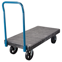Plastic Platform Trucks, 60" L x 30" W, 2000 lbs. Cap., Mold-on Rubber Wheels Dufferin Supply