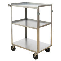 Shelf Carts, 3 Tiers, 15-3/4" W x 32" H x 24" D, 500 lbs. Capacity Dufferin Supply