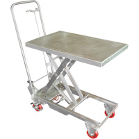 Manual Hydraulic Scissor Lift Table, 27-1/2" L x 17-3/4" W, Stainless Steel, 200 lbs. Capacity Dufferin Supply