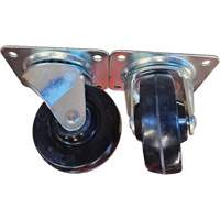 Plate Caster, Swivel, 4" (101.6 mm), Rubber, 225 lbs. (102 kg.) Dufferin Supply