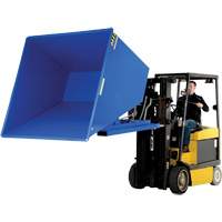 Self-Dumping Hopper, Steel, 2-1/2 cu.yd., Blue Dufferin Supply