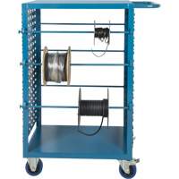 Mobile Wire Spool Cart, Steel, 6 Rod, 21" W x 48" H x 38" D, 1200 lbs. Capacity Dufferin Supply