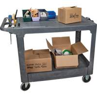 Chariot utilitaire pour l'entretien avec tablette plate, 2 tiers, 25-1/4" x 32-1/4" x 44", Capacit&eacute; 550 lb Dufferin Supply